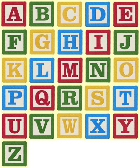 4 Inch Building Block Letters And Numbers Machine Embroidery Etsy In