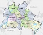 Ampliación de Berlín mapa distritos | Berlín | Alemania | Europa ...