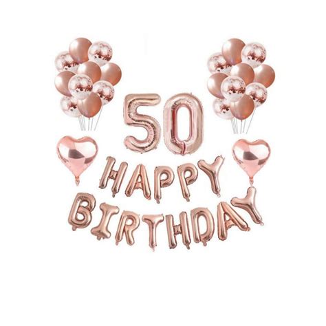 Rose Gold 50th Birthday Balloon Decoration Set 50th Birthday Etsy