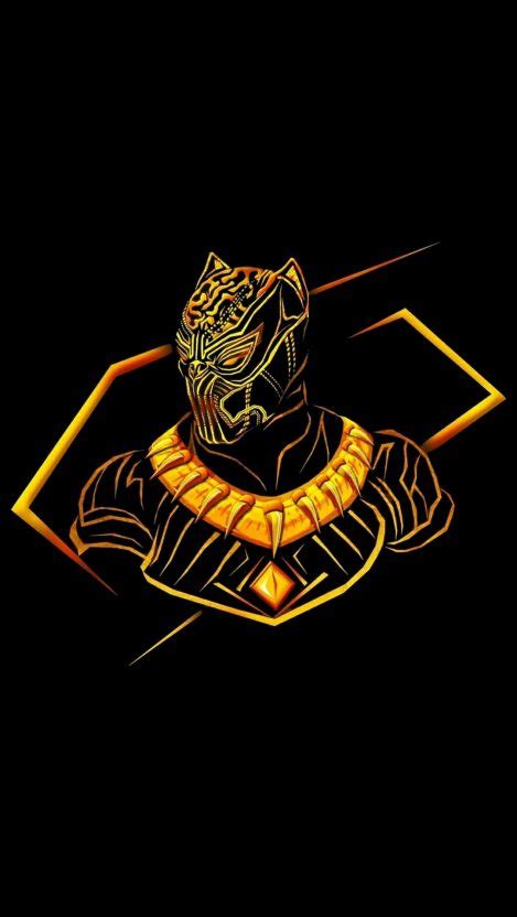 Black Panther Neon Glow Avengers Iphone Wallpaper Iphone