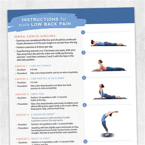 Instructions For Acute Low Back Pain Adult And Pediatric Printable