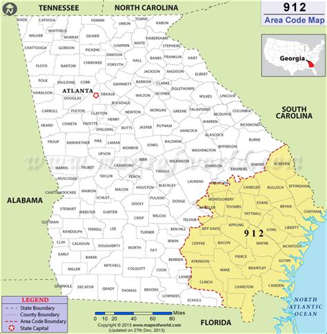 912 Area Code Map Where Is 912 Area Code In Georgia
