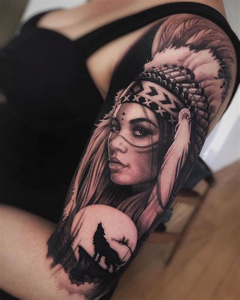 Indian Women Tattoo Native Indian Tattoos Indian Girl Tattoos Native American Tattoos Indian