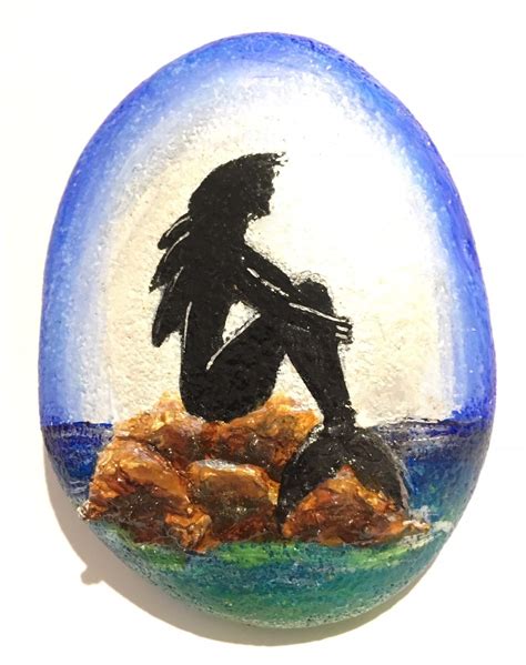 Mermaid Acrylic Painting On A Rock The Rocks Are Textured That The