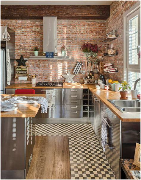 Cabinet Styles That Go Well In A Brick Wall Kitchen