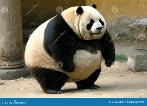 Very Fat Panda Created With Generative Ai Technology Stock