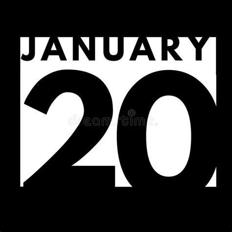 January 20 Flat Modern Daily Calendar Icon Date Day Month Stock