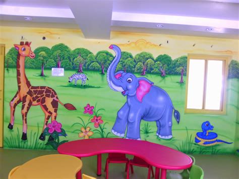They will be proud when they'll have their art projects on the walls. PLAY SCHOOL WALL PAINTING / 3D WALL PAINTING / CARTOON ...
