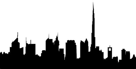 Dubai Skyline Silhouette Free Vector Silhouettes