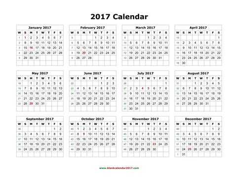 2017 Calendar Excel Template One Page Template Twovercelapp