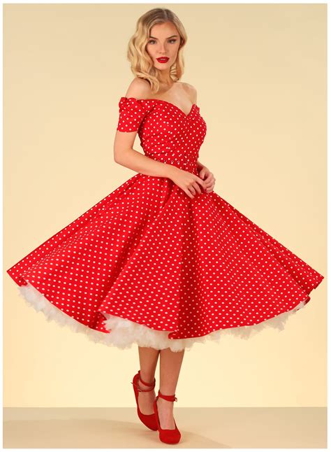 1950s halterneck red white polkadot dress pe