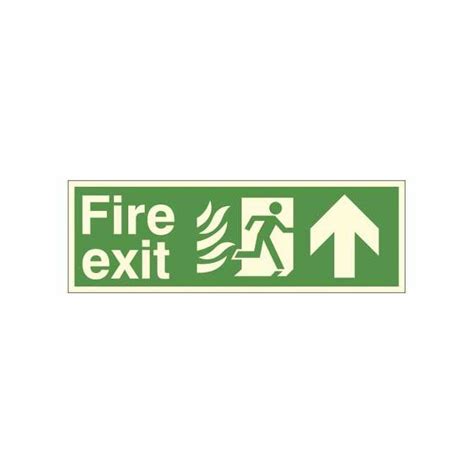 Photoluminescent Hospital Compliant Fire Exit Arrow Up Signs