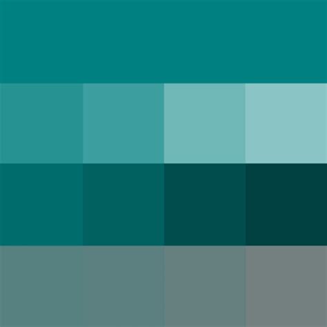 Teal Hue Pure Color With Tints Hue White Shades Hue