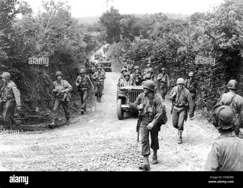 American Troops Pursue Retreating Germans In Normandy Summer 1944