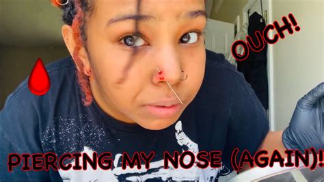 Diy Double Nose Piercing For The Second Time Youtube