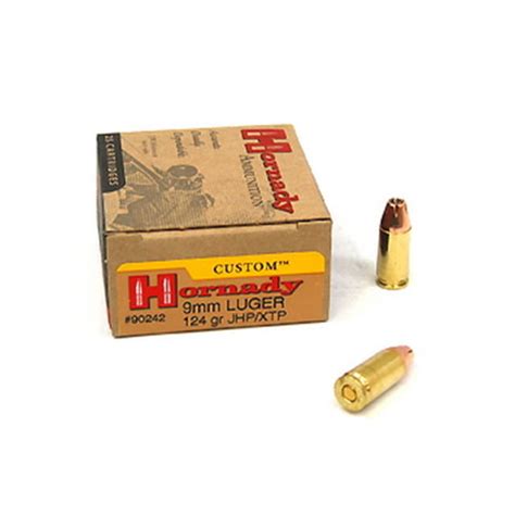 9mm Luger Ammunition Hornady 124 Grain 25 Rounds Cheap Bulk Ammo