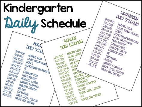 A Differentiated Kindergartens Daily Schedule Differentiated