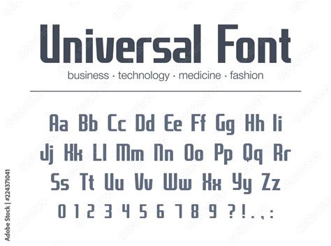 Universal Font For Business Headline Text Condensed Narrow Alphabet
