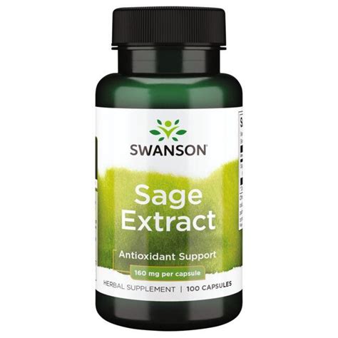 swanson premium sage 10 1 extract 160 mg 100 caps swanson health products