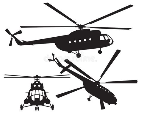 Silueta Del Helicóptero Ejemplo Del Vector Ilustración Del Vector