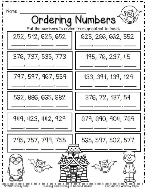 Ordering Numbers Worksheet 3rd Grade
