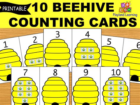 Math Quantity With Bees And Beehive Busy Book Printable Etsy Bee