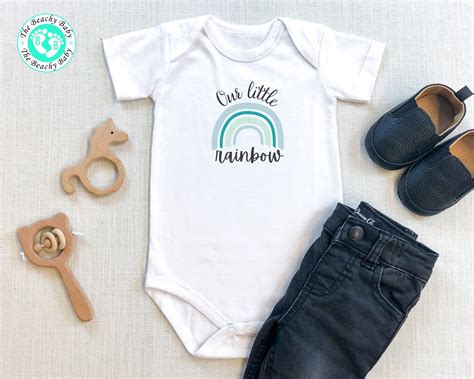 Rainbow Onesie Our Little Rainbow Baby Baby Announcement Etsy