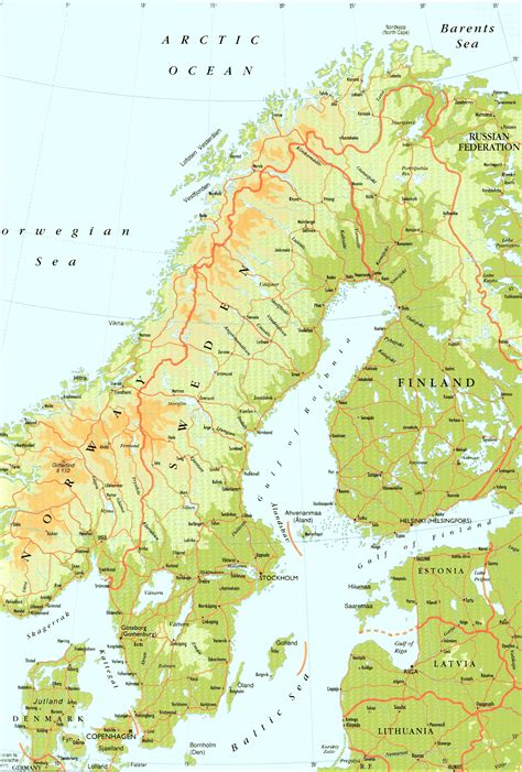 Карты Швеции Подробная карта Швеции на русском языке Туристическа