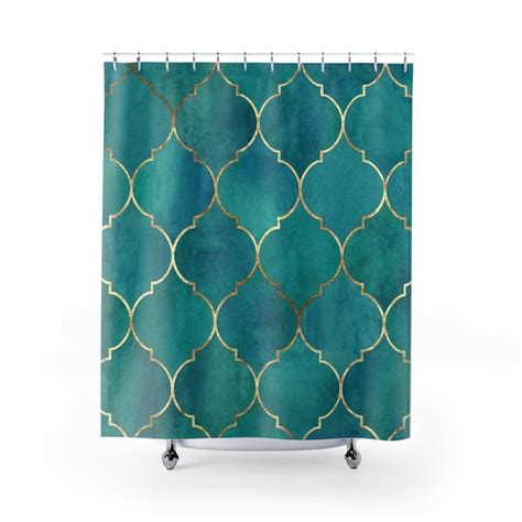 Teal Shower Curtain Etsy