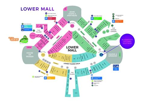 Centre Map Bluewater Shopping And Retail Destination Kent