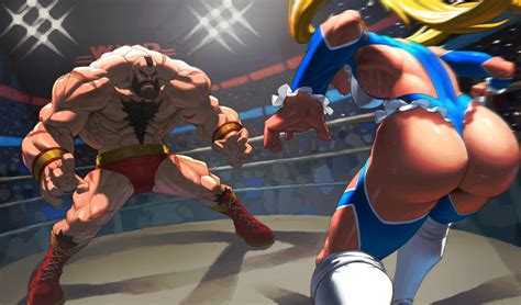 Rainbow Mika And Zangief Street Fighter Drawn By Loped