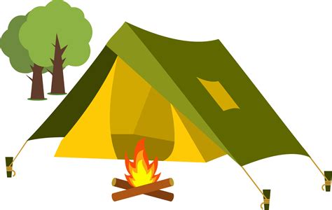 Tent Cartoon Camping Clip Art Set Up A Tent To Make A Fire Png