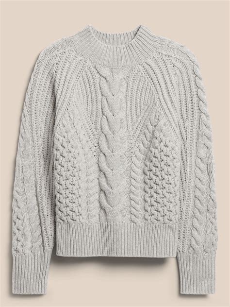 Cashmere Cable Knit Sweater Banana Republic
