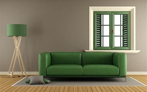 Download Wallpapers Stylish Interior Living Room Green