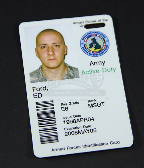 Famous Us Military Identification Card 2022