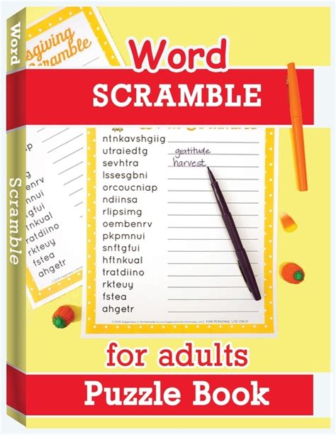 Word Scramble Puzzle Book For Adults Word Puzzles For