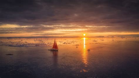 Sailboat On Sea During Sunset Hd Nature Wallpapers Hd Wallpapers Id