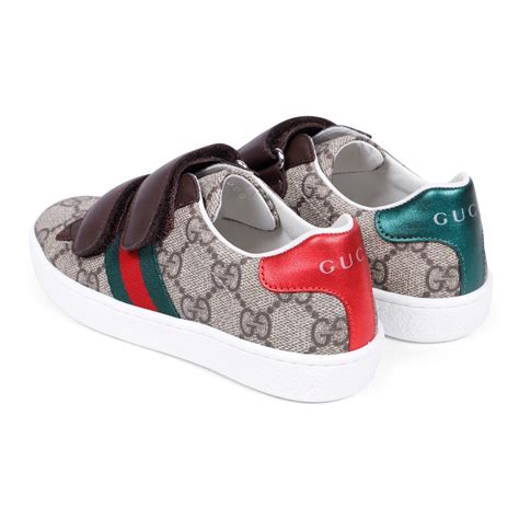 Gucci Gg Velcro Sneakers In Brown — Bambinifashioncom