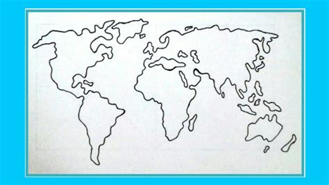 World Map How To Draw A Simple World Map Easy Drawing Youtube