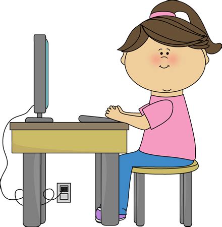 School Girl Using a Computer | Clip Art-School | Pinterest | School, Education and School computers