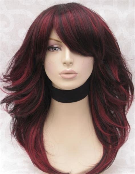 Dark Hair With Red Highlights Pictures