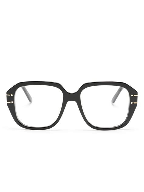 Dior Eyewear Logo Print Square Frame Glasses Farfetch
