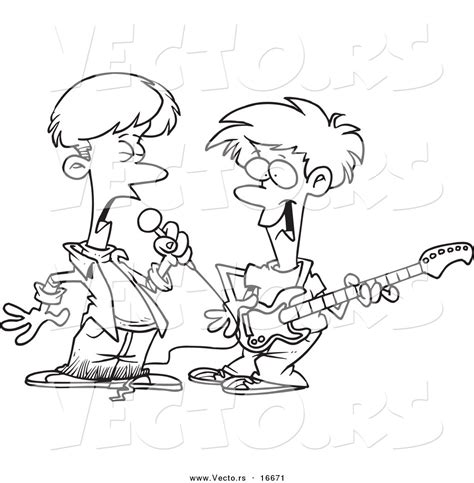 Download Vector of a Cartoon Cartoon Black and White Outline Design ...