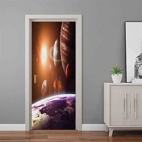 Galaxy Door Murals Space Theme View Of The Planets From