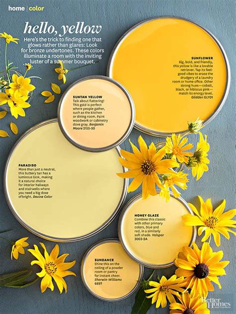 Yellow Paint Colors In Sunflower Suntan Yellow Paradiso Honey Glaze