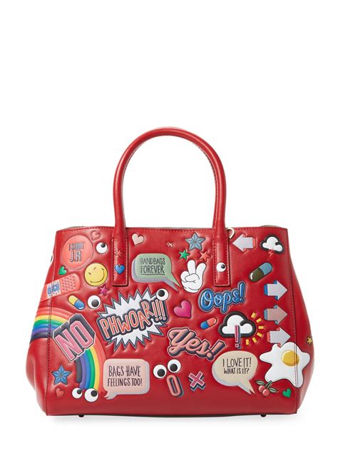 Anya Hindmarch Ebury Small Ii Allover Wink Stickers Tote Bag In Red Lyst