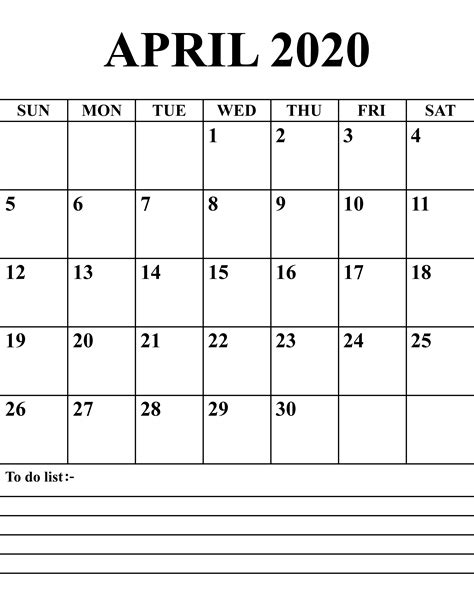 Free Blank April 2020 Calendar Printable In Pdf Word Excel