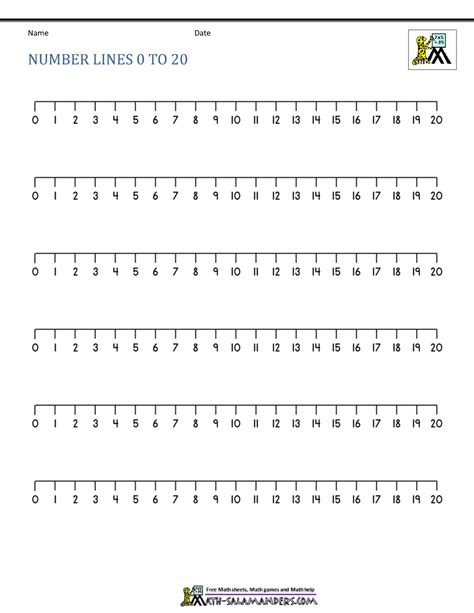 Number Line To 20 Free Printable