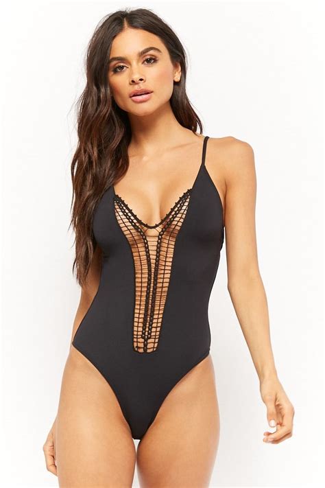 Buy forever 21 fashion products for women. Lace-Up One-Piece Swimsuit | Forever 21 | Swimsuits, One ...