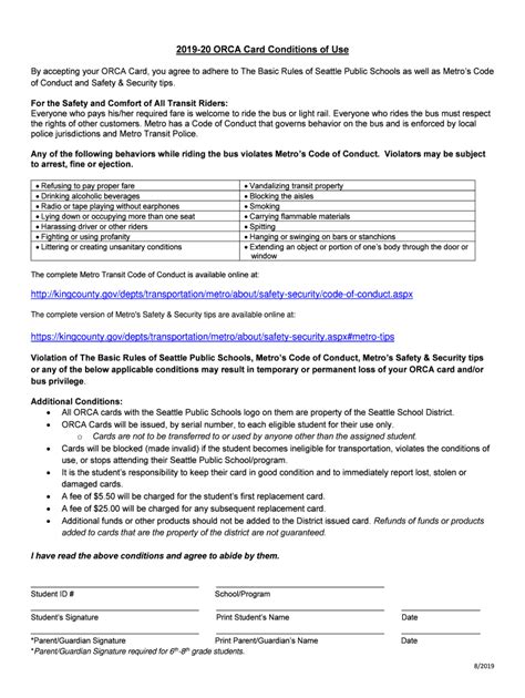 Virginia modifications and credits *va0vk1119888* check if to sign a 2019 form 502 pass through entity return of income and return of nonresident withholding tax right from your iphone or ipad, just follow. Seattle Public Schools ORCA Card Conditions Of Use Form ...